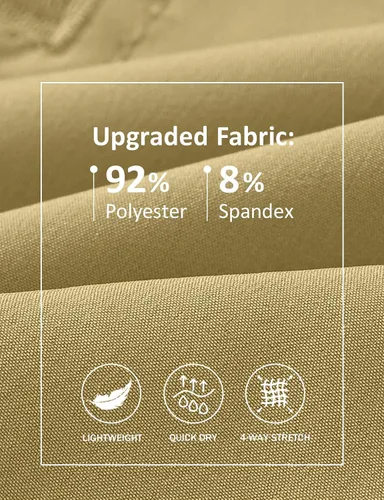 Vista 4 de TBMPOY Pantalones cortos de senderismo para hombre con 5 bolsillos con cremallera, 9 pulgadas, ligeros, para exteriores, trabajo, atletismo, viajes