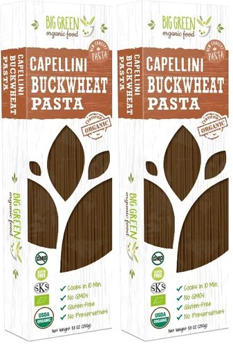 Vista 7 de Big Green Organic Food - Capellini de trigo sarraceno orgánico, 8.8 onzas, 100% trigo sarraceno, sin gluten, sin OMG (paquete de 5)
