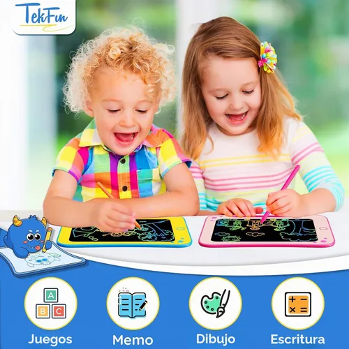 Vista 2 de TEKFUN - Tableta de escritura LCD para niños, juguetes para niñas pequeñas, tabla de dibujo de garabatos, regalos de Pascua para niños, regalo