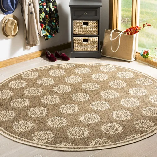 Vista 17 de SAFAVIEH Alfombra lavable al aire libre Linden Collection – 6 pies 7 pulgadas, cuadrada, aguamarina y crema, no desprende pelusa y fácil de limpiar