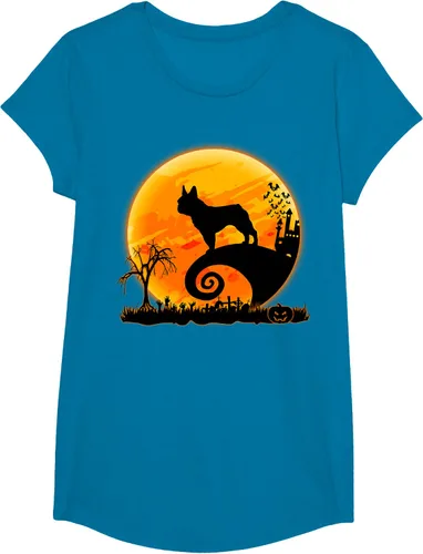 Vista 86 de Camiseta divertida de disfraz de Halloween para perro y luna de Bulldog francés, Negro, S