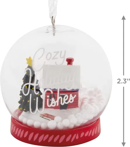Vista 4 de Hallmark Cozy Holiday Wishes - Adorno navideño con forma de globo de nieve