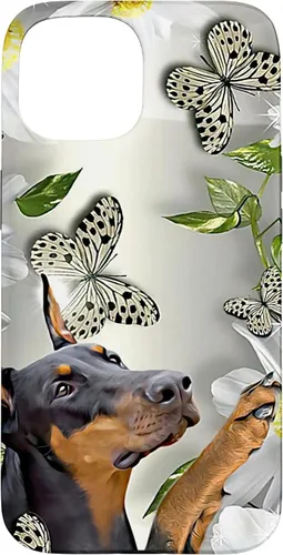 Vista 6 de Doberman Pinscher Daisy and Butterfly Case for iPhone 17