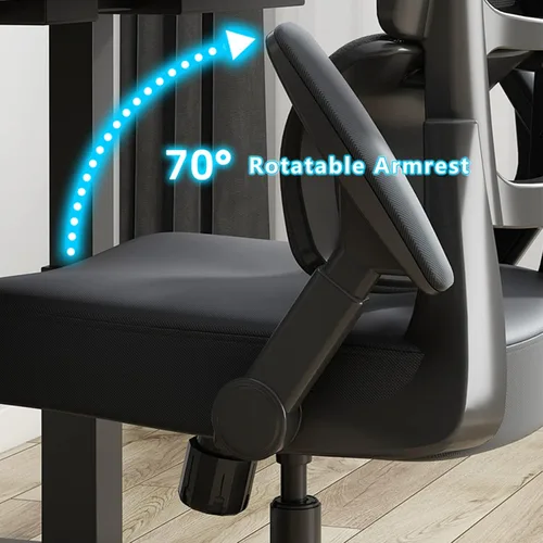 Vista 4 de Silla de computadora de respaldo alto para el hogar, silla de oficina ergonómica cómoda con soporte lumbar, silla tapizada de malla