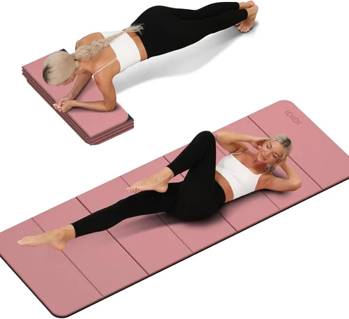Vista 8 de Foldable Yoga Mat Extra Thick 0.32 Inches(8mm) SGS-certified, odorless POE. Non-slip surface & no curling edges. Great for yoga, Pilates & home