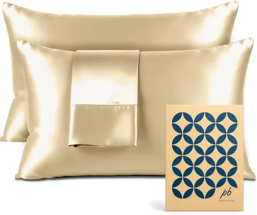 Vista 18 de Pure Bedding Sábanas de satén de lujo para cama individual de hotel, juego de sábanas de microfibra extra suave de 1800, resistente a las arrugas, a