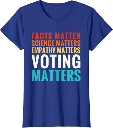 Vista 40 de Facts Matter Science Matters Voting Matters - Camiseta demócrata liberal, Negro, S