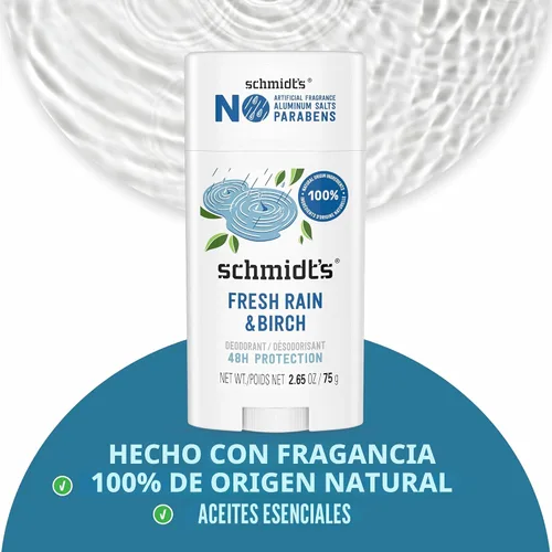 Vista 4 de Schmidt's Desodorante sin aluminio Fresh Rain & Birch Aluminium Free 2.65