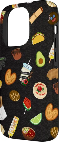 Vista 2 de Funda para iPhone 14 Pro Black Antojitos Mexican Food Latino Tacos Pan Dulce