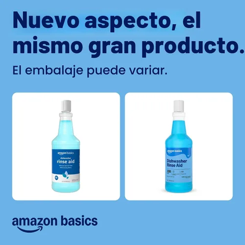 Vista 2 de Amazon Basics Líquido abrillantador para lavavajillas, 32 onzas líquidas, paquete de 1