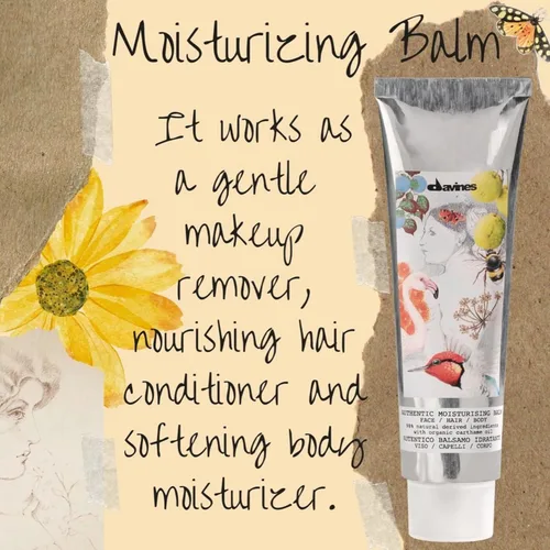 Vista 3 de Davines Auténtico bálsamo hidratante, acción hidratante y suavizante para cara, cuerpo y cabello, removedor de maquillaje suave sin parabenos, 5.07