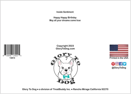 Vista 4 de Glory To Dog Ah Wooo Tarjeta de cumpleaños feliz con tarjeta de felicitación y sobre para envío