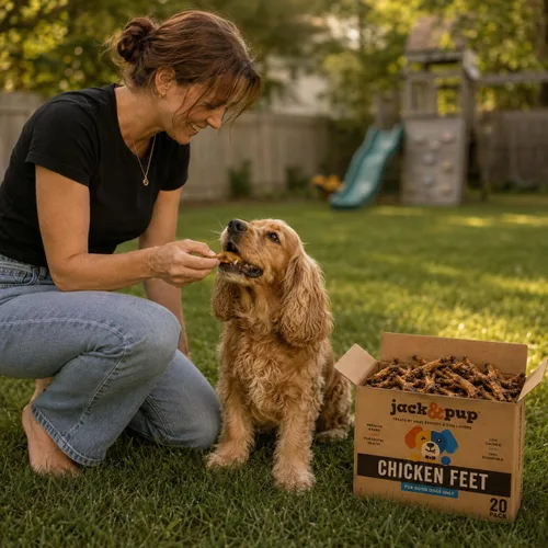 Vista 5 de Jack&Pup - Golosinas de pollo secas para perros, 100% naturales, totalmente digeribles, patas de pollo deshidratadas para perros, con alto contenido