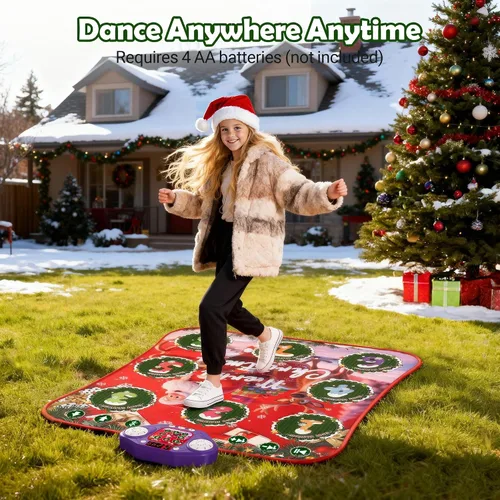 Vista 6 de Nueva Alfombrilla de Baile Electrónica de 8 Flechas Mejorada con Luz LED y Bluetooth Inalámbrico, Juguete de Baile con Música con 3 Modos de Juego