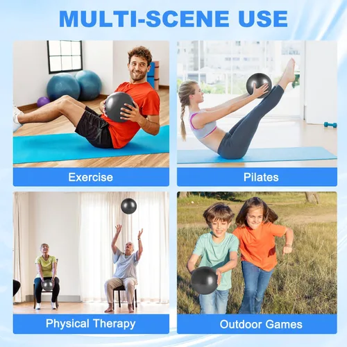 Vista 7 de Pelota de pilates de 9 pulgadas, pelota de ejercicio pequeña, pelota de entrenamiento para barra, pilates, yoga, estabilidad, entrenamiento