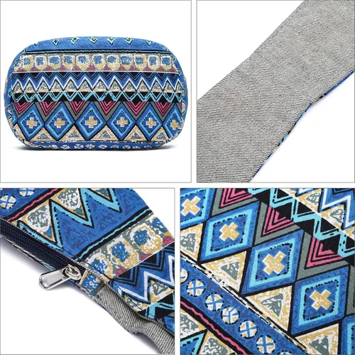 Vista 73 de Bolsa de hombro para mujer, de lona en estilo hippie/bohemio para llevar cruzada al hombro, disponible en diferentes colores y estampados