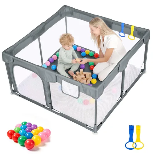 Vista 15 de Kidirect Corralito pequeño para bebés de 47 x 47 pulgadas, centro de actividades, interior y exterior, verde