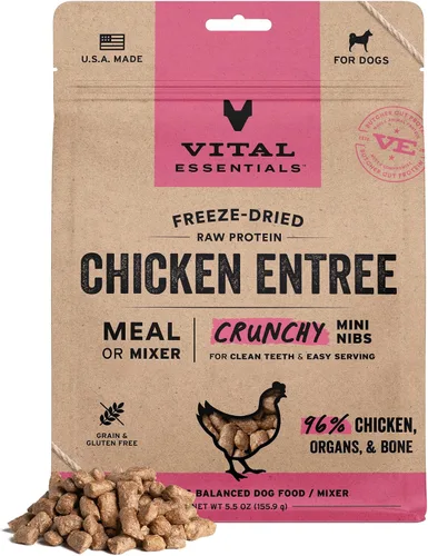 Vista 26 de Vital Essentials Alimento liofilizado para perros, mini puntas de ternera, bolsa de 5.5 onzas Crunchy, Complete Meal or Topper, Made With 96%