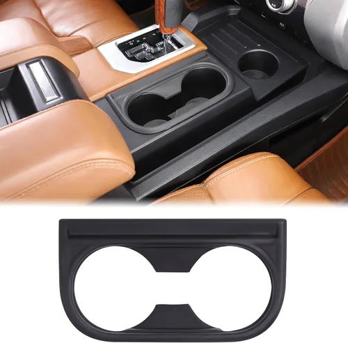 Vista 9 de Aunginsy Moldura del Portavasos del Reposabrazos Central del Asiento Delantero Compatible con Toyota Tundra 2014-2021, Cubierta Decorativa del Panel