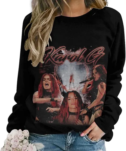 Vista 2 de PAPERBAGS Sweatshirt Womens Graphic Crewneck Long Sleeve Sweatshirts Casual Pullover Tops