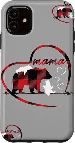 Vista 6 de iPhone 12/12 Pro Mama Bear 2 Cachorros lindo nuevo mamá regalos titular accesorio teléfono caso