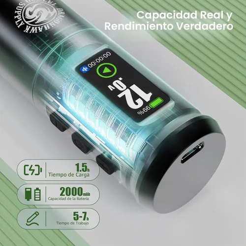 Vista 6 de Dragonhawk A1 Pro Kit de tatuaje con impresora térmica de plantillas de Juego completo de bolígrafos rotativos con agujas de cartucho