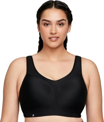 Vista 6 de Full Figure Plus Size High Impact Wonderwire Sports Bra Underwire #9066 Negro