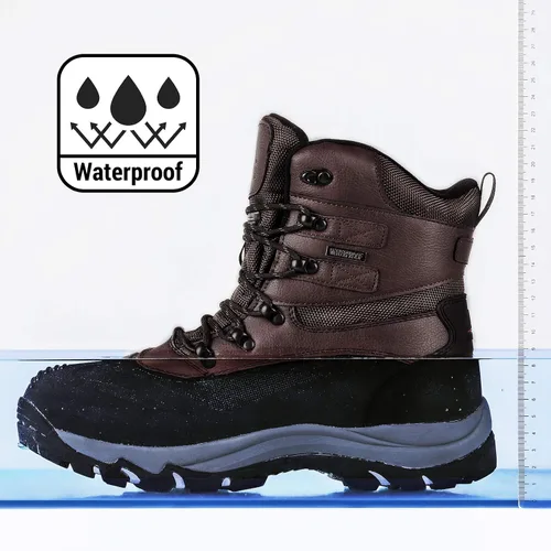 Vista 3 de NORTIV 8 - Botas de esquí de invierno con suela de goma para hombre, con aislamiento impermeable