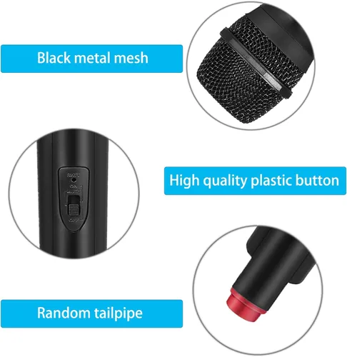 Vista 3 de Micrófono Falso de Plástico Micrófono Realista Simular Práctica de Habla Accesorio para Karaoke Divertido en el Escenario o Disfraz Accesorio
