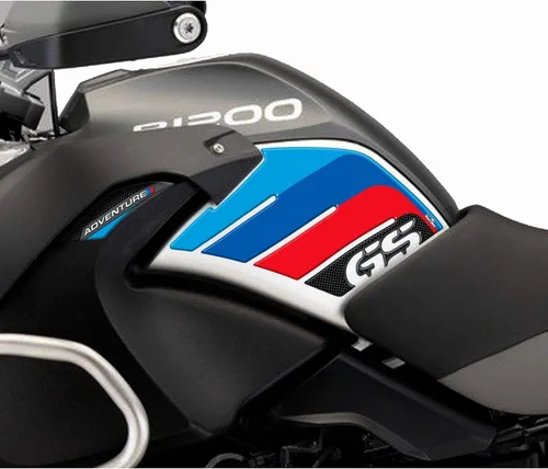 Vista 2 de Resin Bike Adhesivos 3D para motocicleta compatibles con BMW R 1200 GS Adventure 2006-2013. Protección lateral del tanque contra impactos