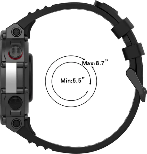 Vista 2 de FitTurn Bandas compatibles con Amazon T-Rex 2 SmartWatch – Correa deportiva ajustable de silicona de repuesto para hombre y mujer y herramientas