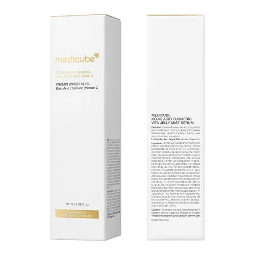Vista 9 de medicube Suero en Bruma de Gelatina Dorada con Vitamina de Cúrcuma Bruma Facial Diaria 2 en 1 y Suero Con Vitamina C, Cúrcuma, Pantenol para un