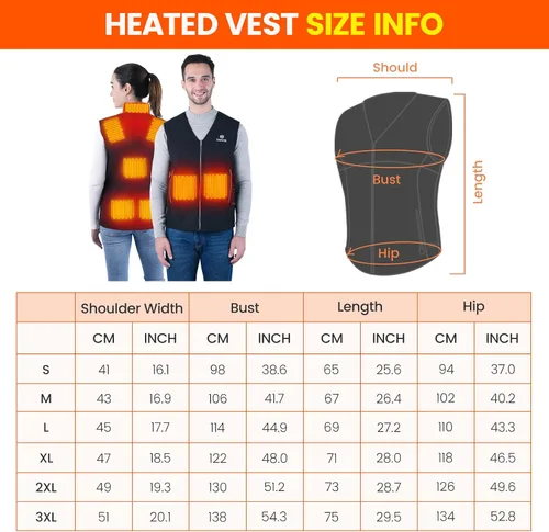 Vista 6 de DOACE Unisex Adult mens Heated Vest