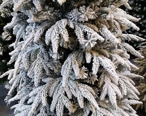 Vista 3 de Árbol de Navidad artificial delgado de abeto nevado de 5 pies (5 pies sin iluminar)