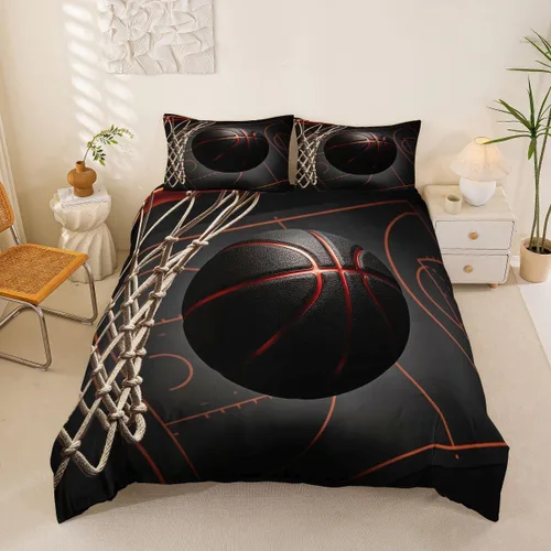 Vista 31 de Feelyou - Funda de edredón con estampado de auriculares, juego de ropa de cama con temática musical, patrón geométrico musical, funda de edredón