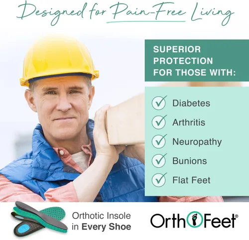 Vista 4 de Orthofeet Zapatos ortopédicos de trabajo de dolomita de cuero para hombre