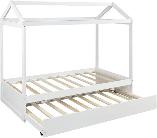 Vista 5 de Bastidor para cama tamaño Twin, con techo y cerca, no incluye box spring