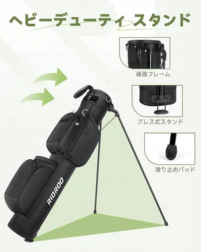 Vista 3 de Bolsas de viaje de golf RIOROO para aerolíneas con ruedas, funda de oxford 900D de lado blando, protección acolchada para palos, regalos de golf