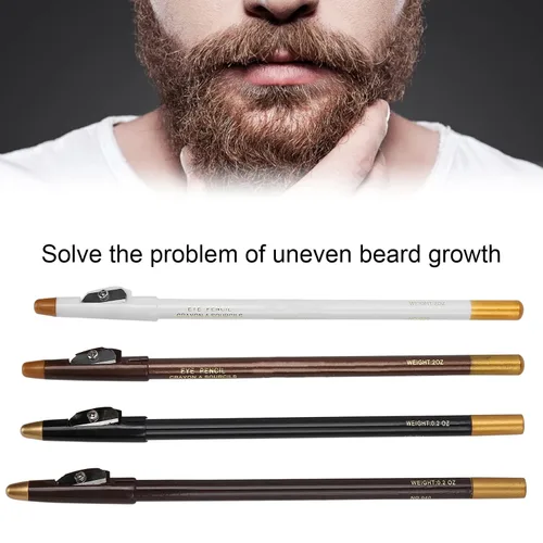 Vista 9 de 4 lápices de trazado de barba y línea capilar con sacapuntas integrado para un estilo y forma precisos