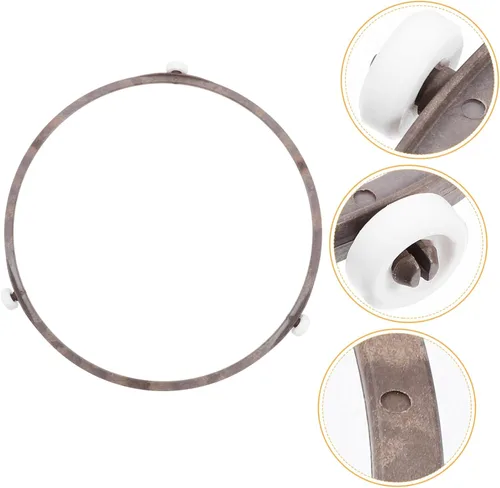 Vista 9 de Soporte para plato giratorio de microondas, rodillos de placa giratoria de vidrio, compatible con la mayoría de microondas, soporte de plástico