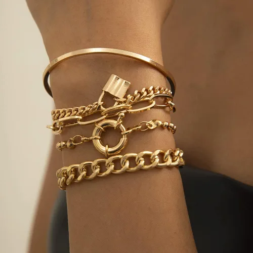 Vista 8 de 5 pulseras con dije de candado para mujeres y adolescentes, accesorios de mano de fiesta, Aolly, No es una piedra preciosa
