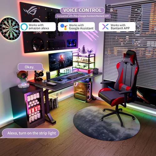 Vista 3 de MIWISE Tira de luces LED RGB Smart IC COB de color de persecución, tira de luz LED USB direccionable, efecto arcoíris con sincronización de música
