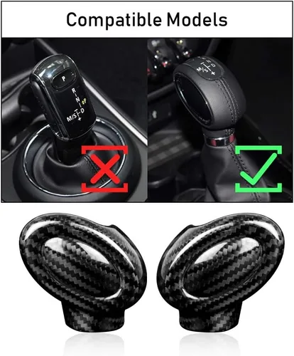 Vista 2 de AIRSPEED Cubierta de la perilla de la palanca de cambios de fibra de carbono, calcomanía interior para Mini Cooper F54 F55 F56 F57 F60 Accesorios