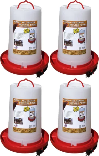 Vista 13 de Farm Innovators - Paquete de 2 bebederos térmicos para pollo, cubo para bebedero para aves de corral, 2 galones
