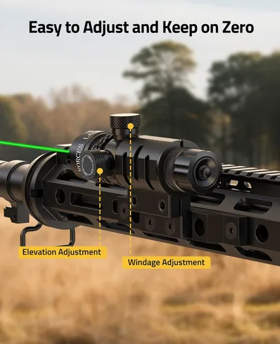 Vista 4 de CVLIFE Laser Sight for Rifle with Picatinny Rail Mount/Barrel Mount, Green Laser for Guns, Low-Profile Laser Sight with Pressure Switch