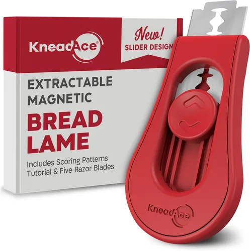 Vista 9 de KNEADACE Herramienta de puntuación de masa magnética mejorada, herramienta profesional de puntuación de masa con hoja extraíble, herramienta de pan