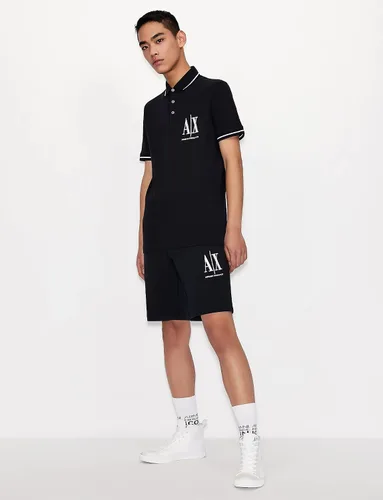 Vista 3 de AX ARMANI EXCHANGE Polo bordado con logotipo de icono para hombre