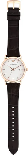 Vista 7 de Emporio Armani Men's Three-Hand Date Black Leather Watch