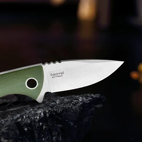 Vista 5 de TONIFE Cuchillo para el cuello, mini cuchillo de supervivencia al aire libre, hoja afilada EDC de alta dureza de 1.7 pulgadas, cuello portátil