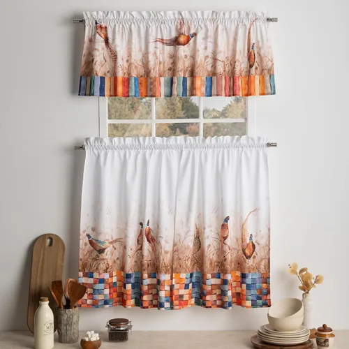 Vista 54 de Maison d' Hermine Juego de cortinas de cocina para ventanas, juego de cortinas de cocina 100% algodón, cenefas para el hogar [2 niveles